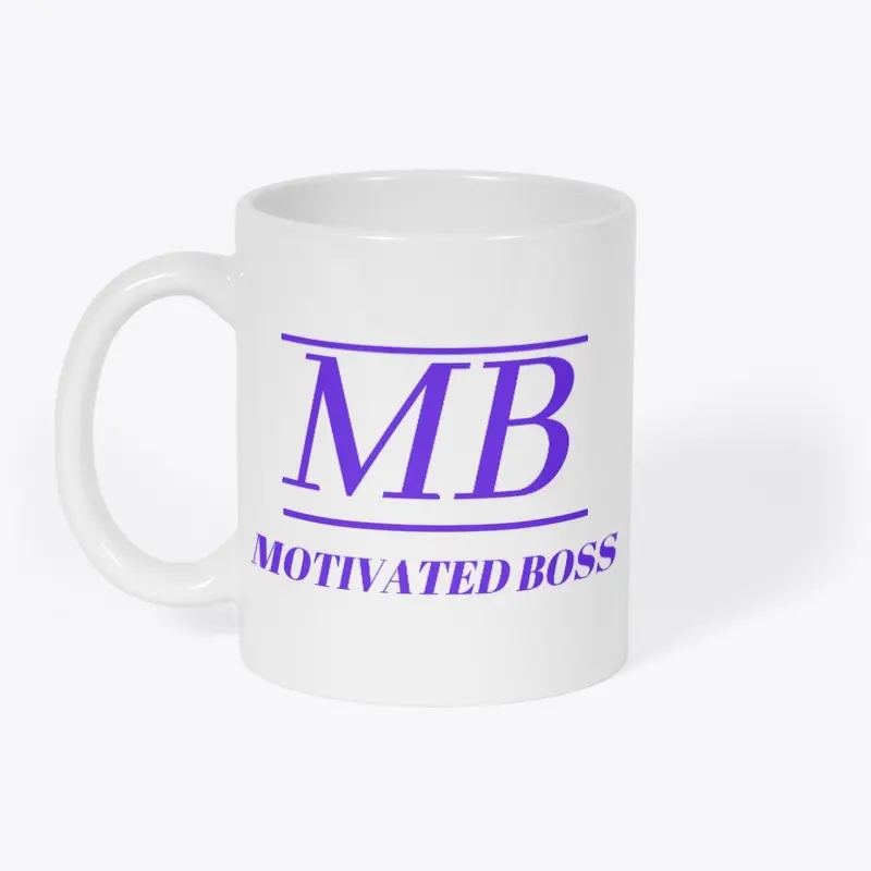 Motivated Boss White Mug (purple logo)