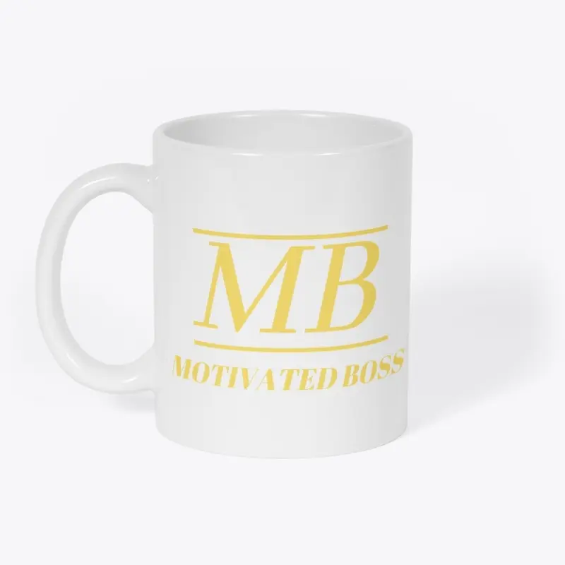 Motivated Boss White Mug (yellow logo)