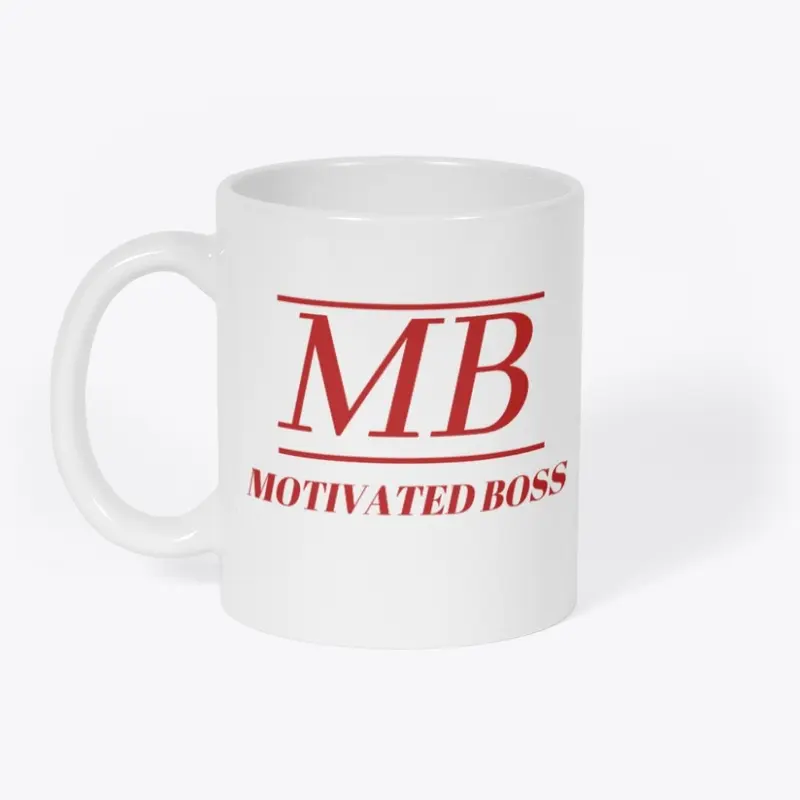 Motivated Boss White Mug (red logo)