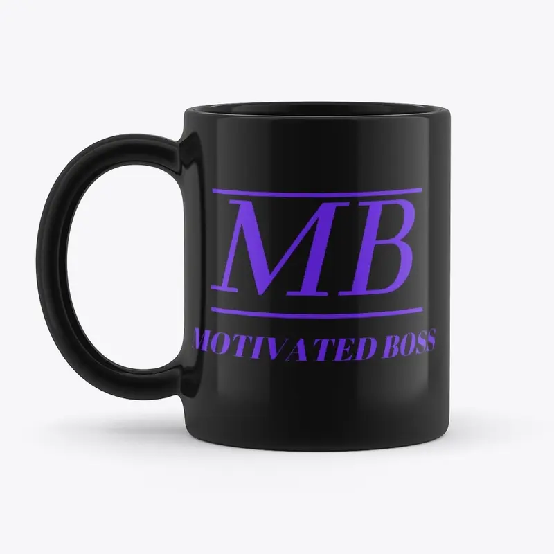 Motivated Boss Black Mug (purple logo)