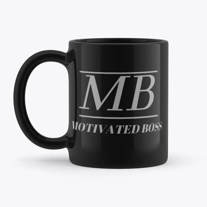 Motivated Boss Black Mug (gray logo)