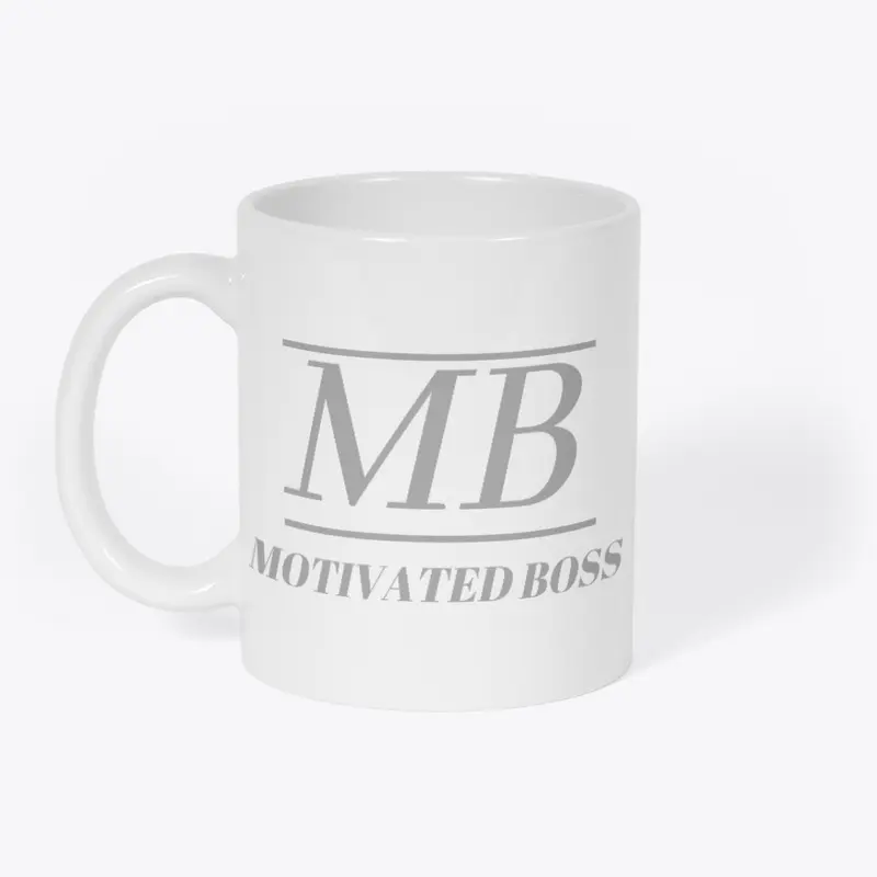 Motivated Boss White Mug (gray logo)