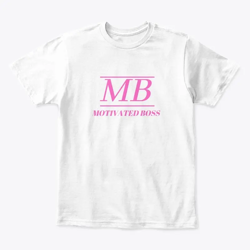 Motivated Boss Kids Tee (pink logo)