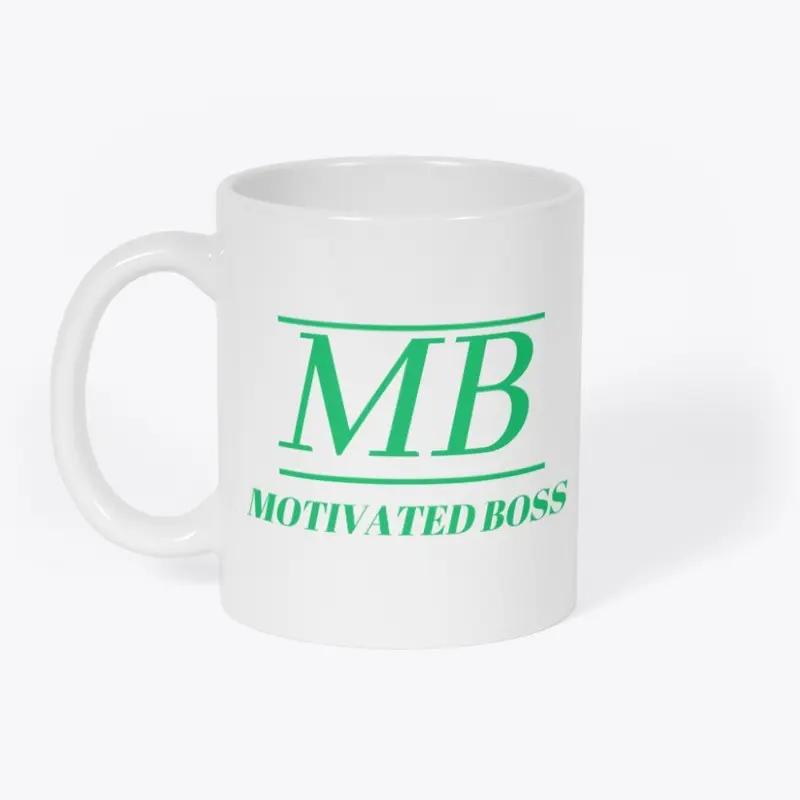 Motivated Boss White Mug (green logo)