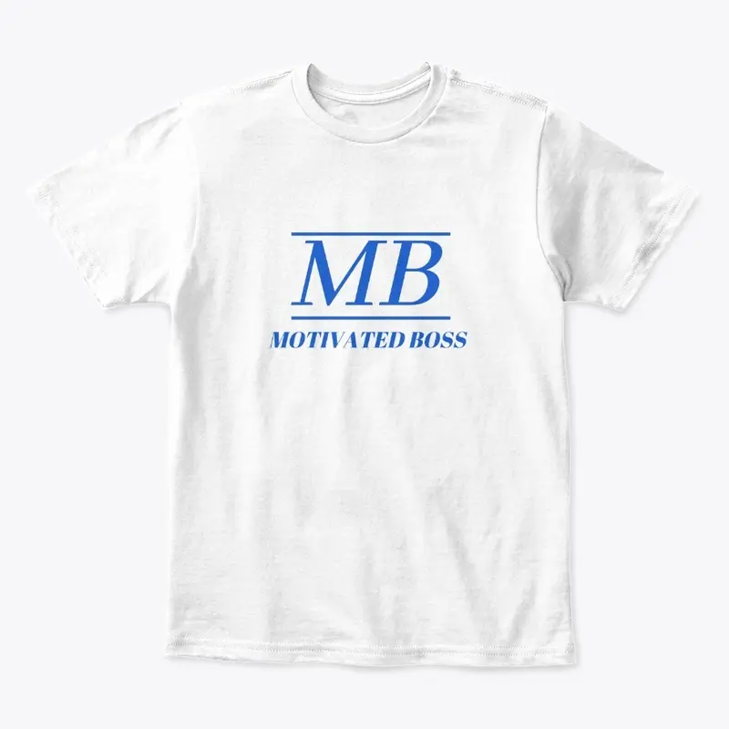 Motivated Boss Kids Tee (blue logo)